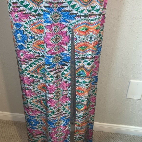 Lovers + Friends Mosaic Dawn Maxi Dress with Slit Multi-Colored Size Small - Picture 6 of 7